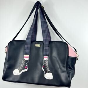 Betsey Johnson Black and Pink Travel Bag
